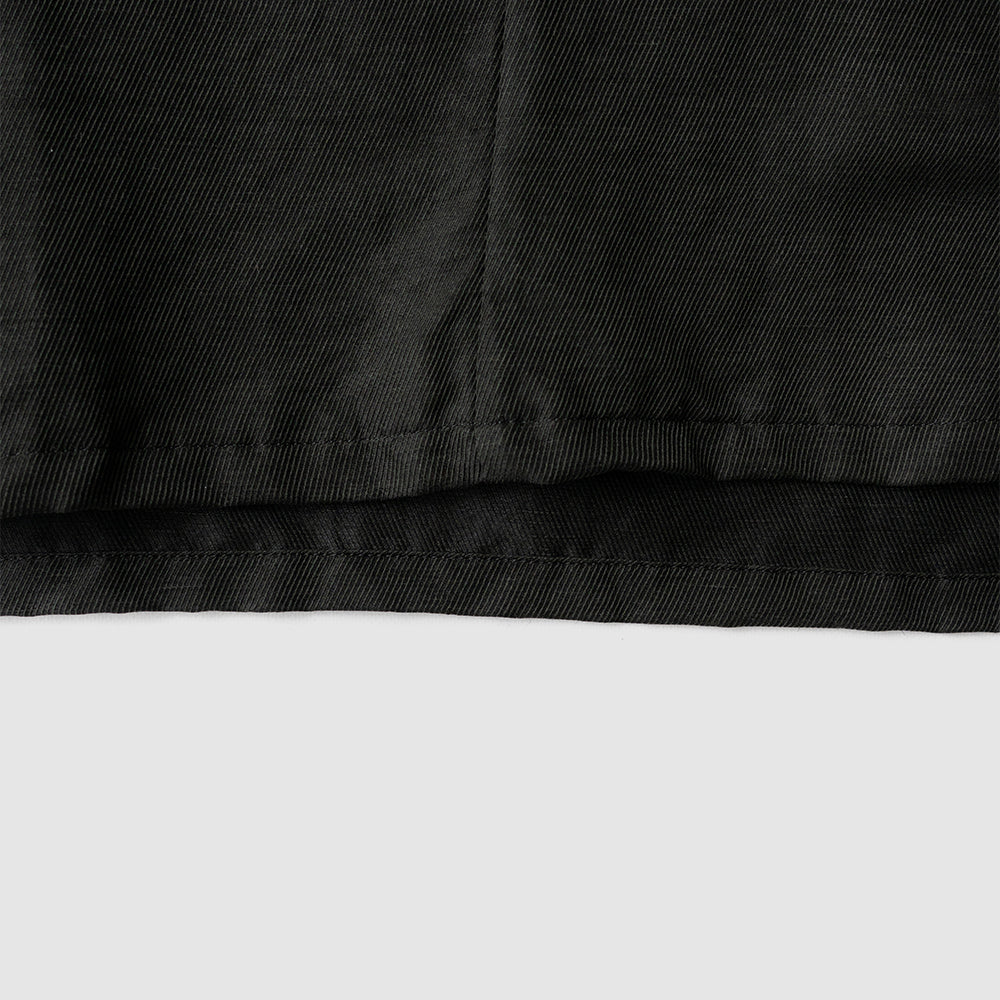 YOKE/ Linen Silk Kersey Skipper Shirt "BLACK"