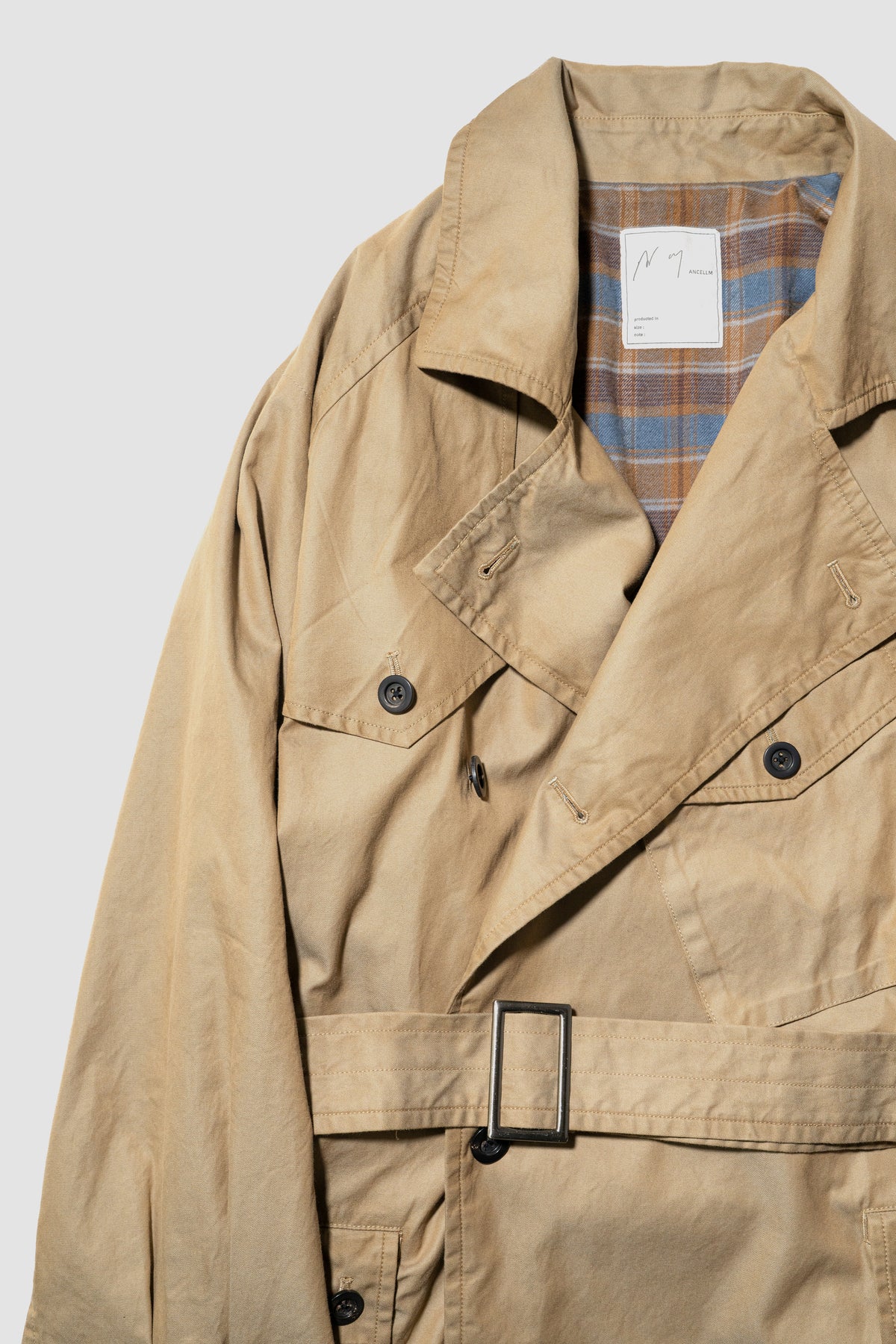 ANCELLM / AGING COTTON M.C COAT "BEIGE"