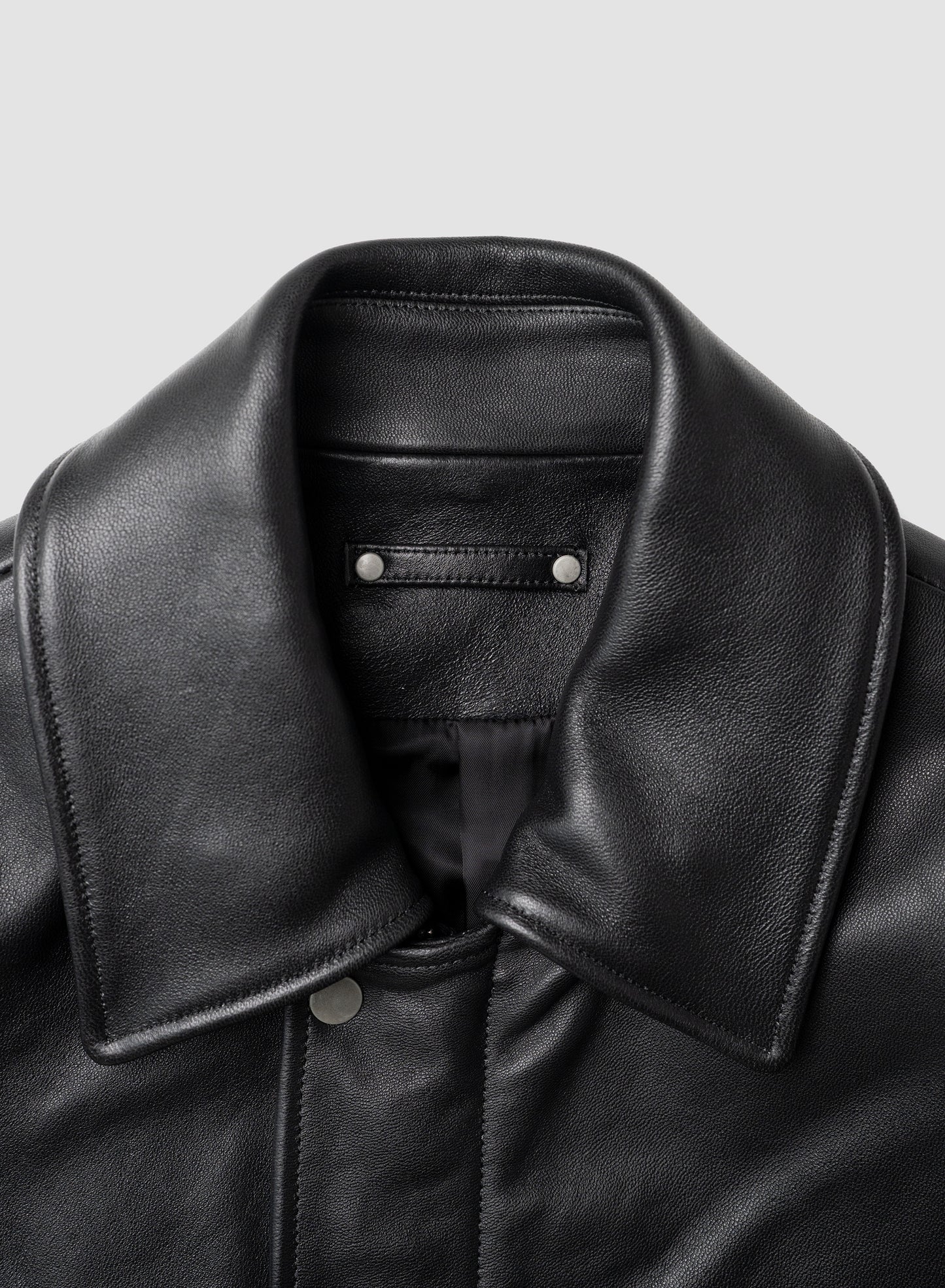 ssstein/ SHEEP LEATHER ZIP SHORT JACKET "BLACK"