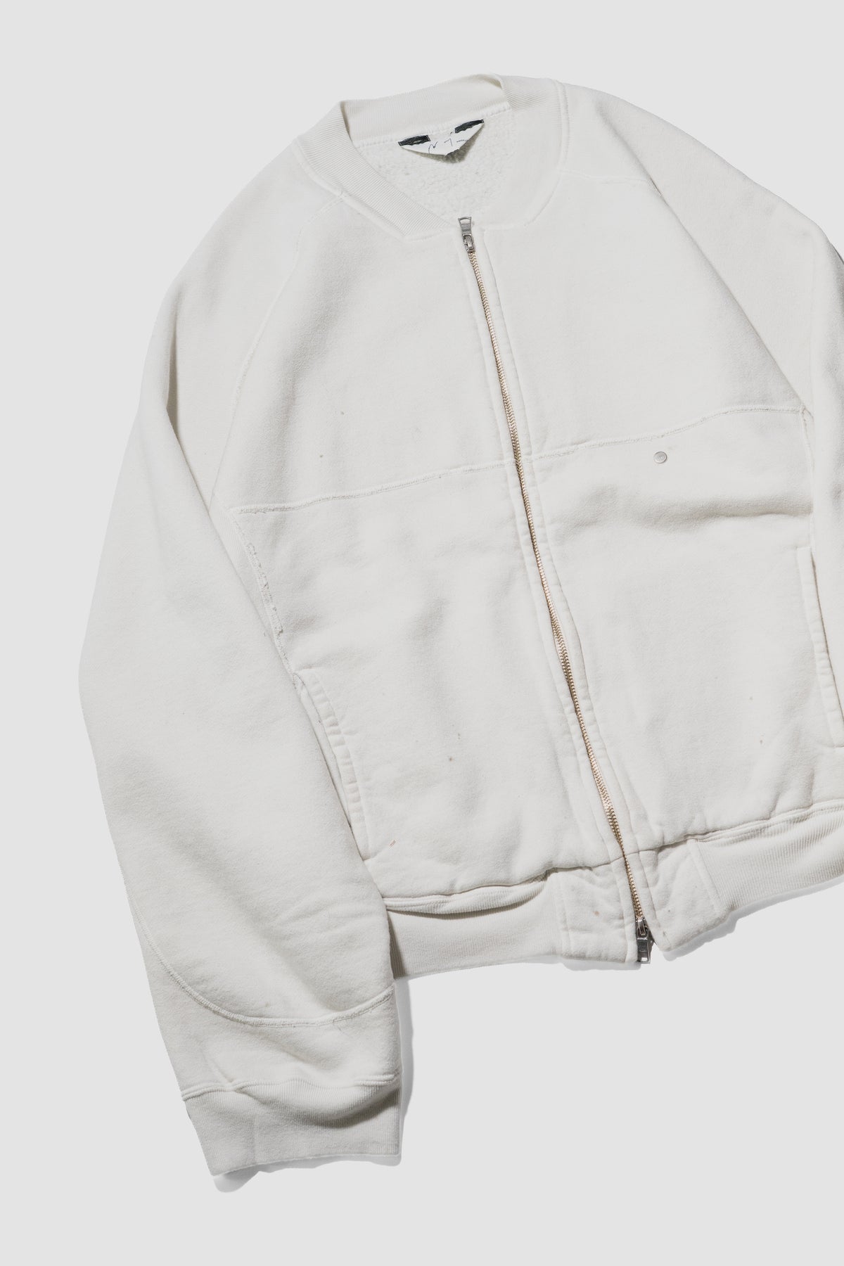 ANCELLM / FLEECE-LINED SWEAT VERSITY SHIRT "WHITE"