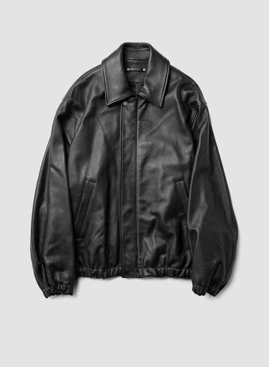 ssstein/ SHEEP LEATHER ZIP SHORT JACKET "BLACK"