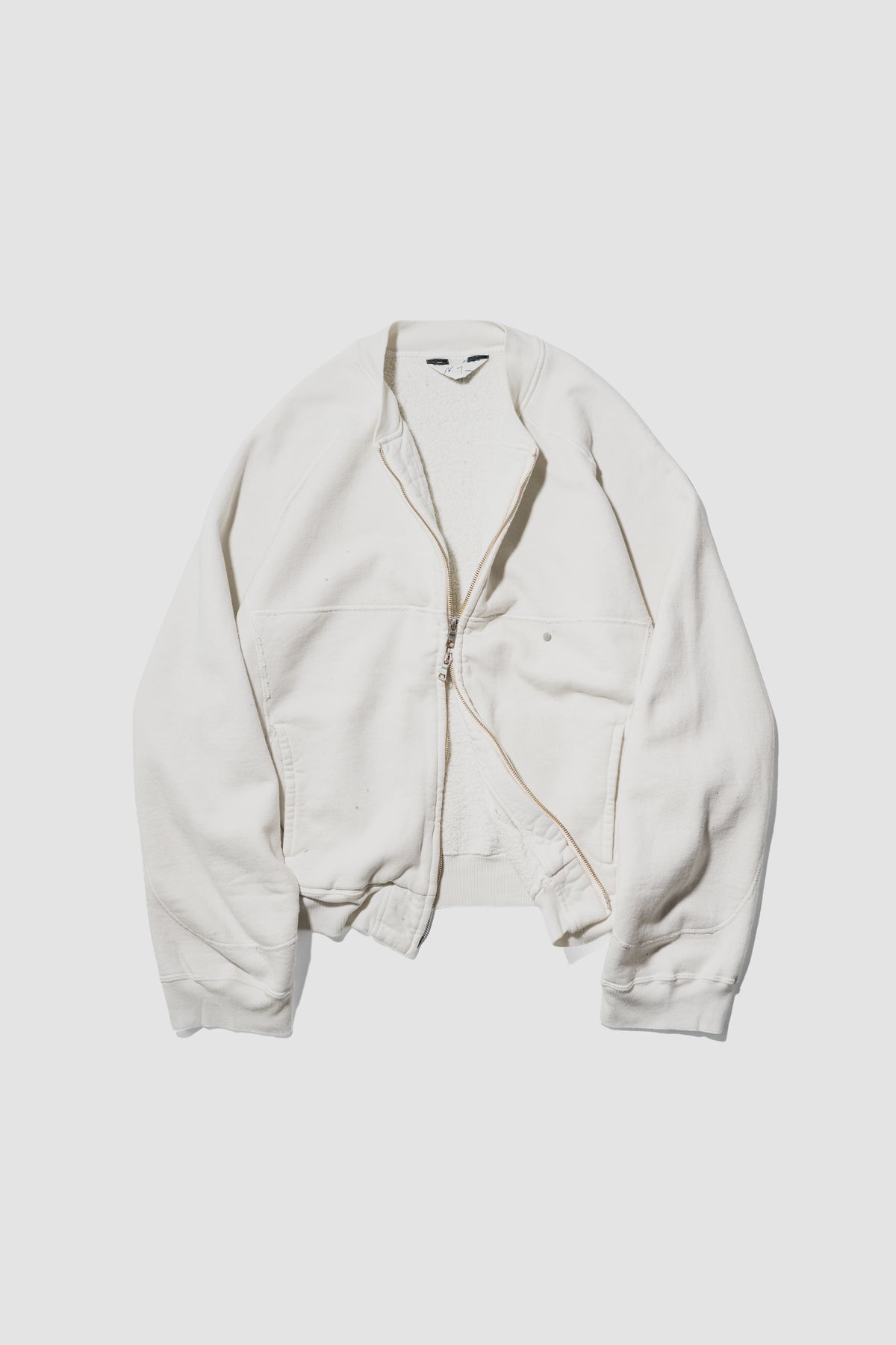 ANCELLM / FLEECE-LINED SWEAT VERSITY SHIRT "WHITE"