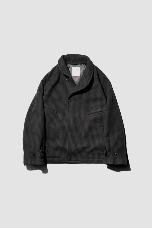 ANCELLM / 140's WOOL PIQUE WORK JACKET "BLACK"