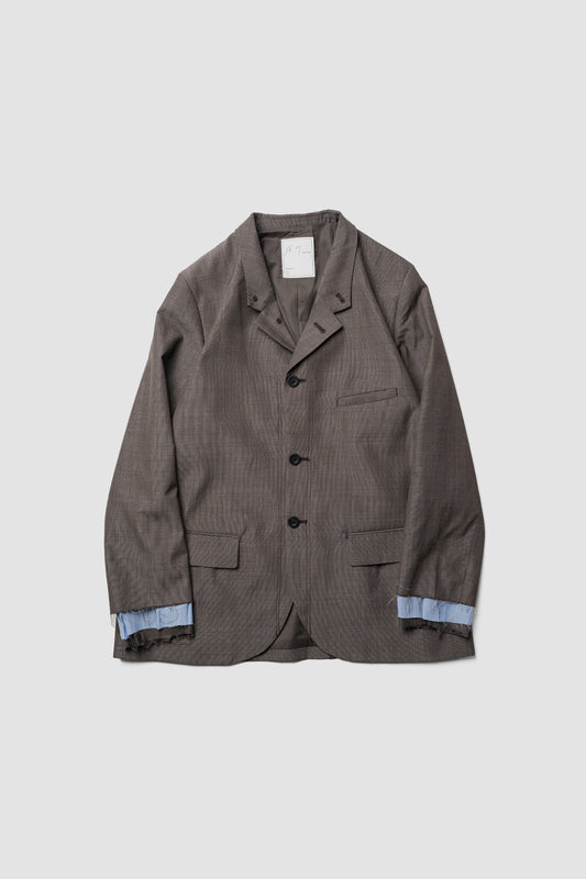 ANCELLM / LAYERED TAILORED JACKET "BROWN"