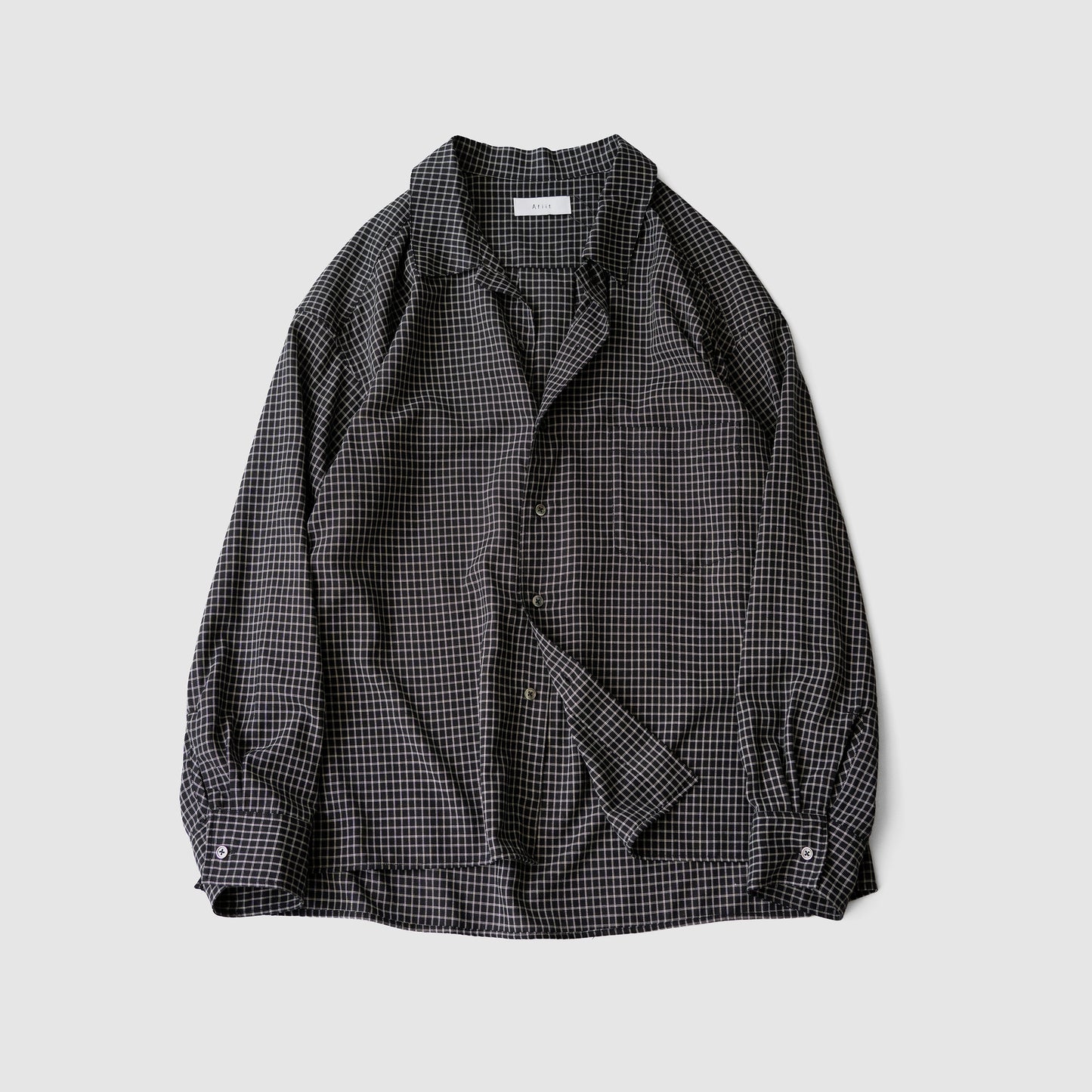Afiit / RAYON CHECK SHIRT "BLACK"