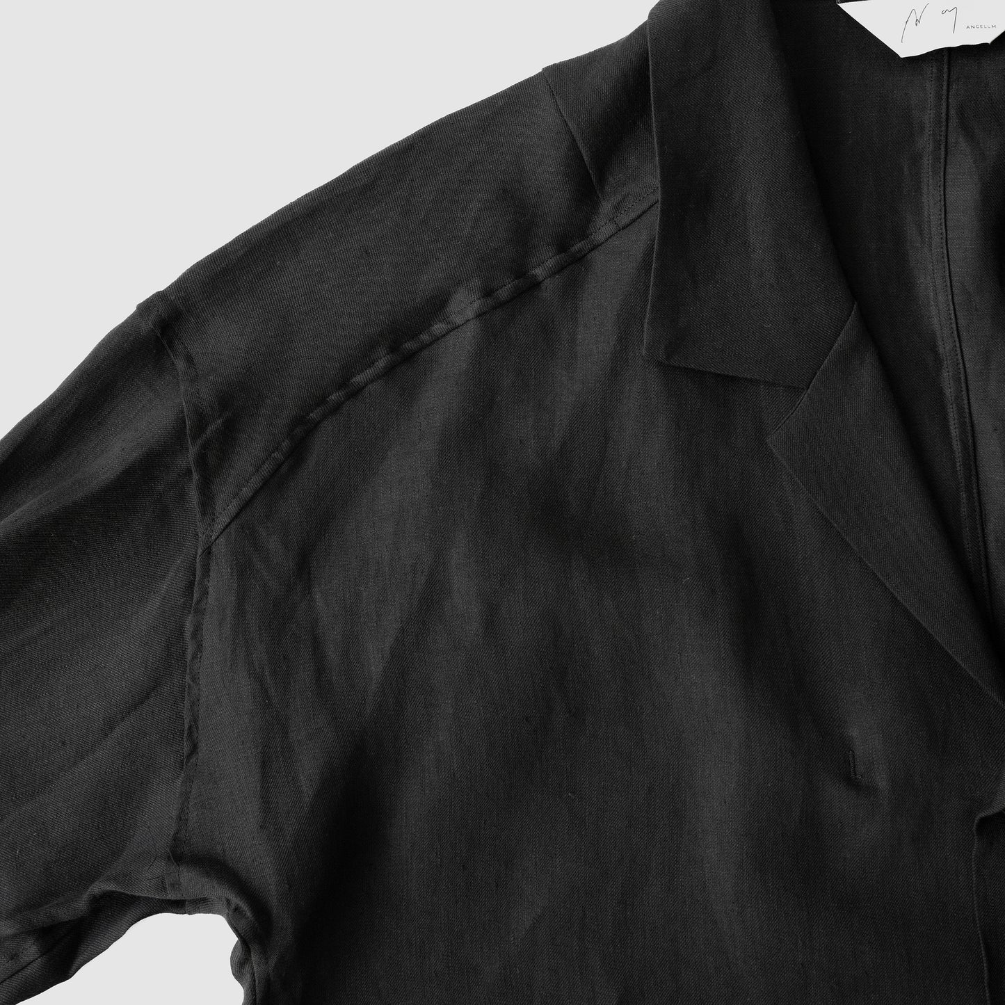 ANCELLM / 100/S LINEN TAILORED SHIRT "BLACK"