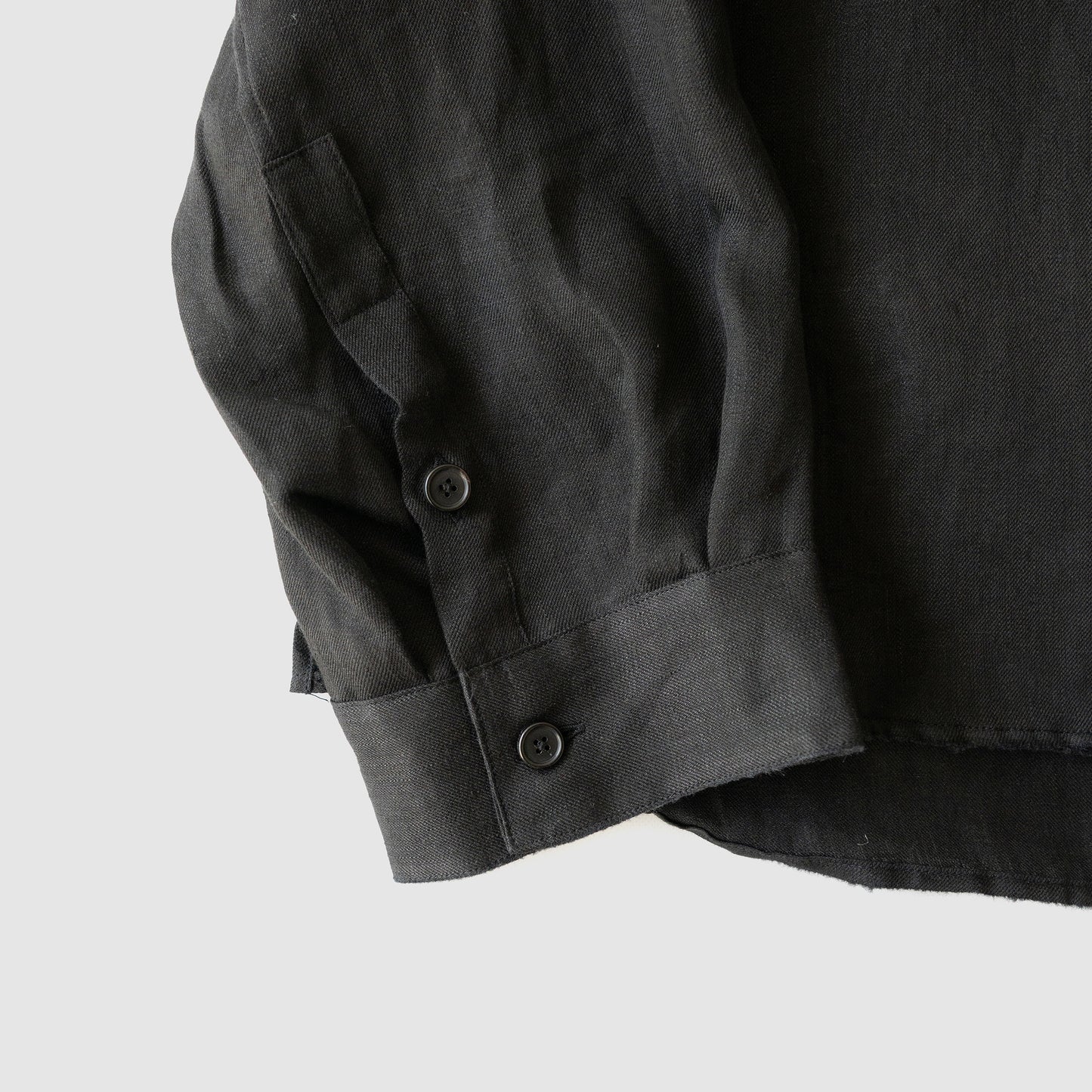 ANCELLM / 100/S LINEN TAILORED SHIRT "BLACK"