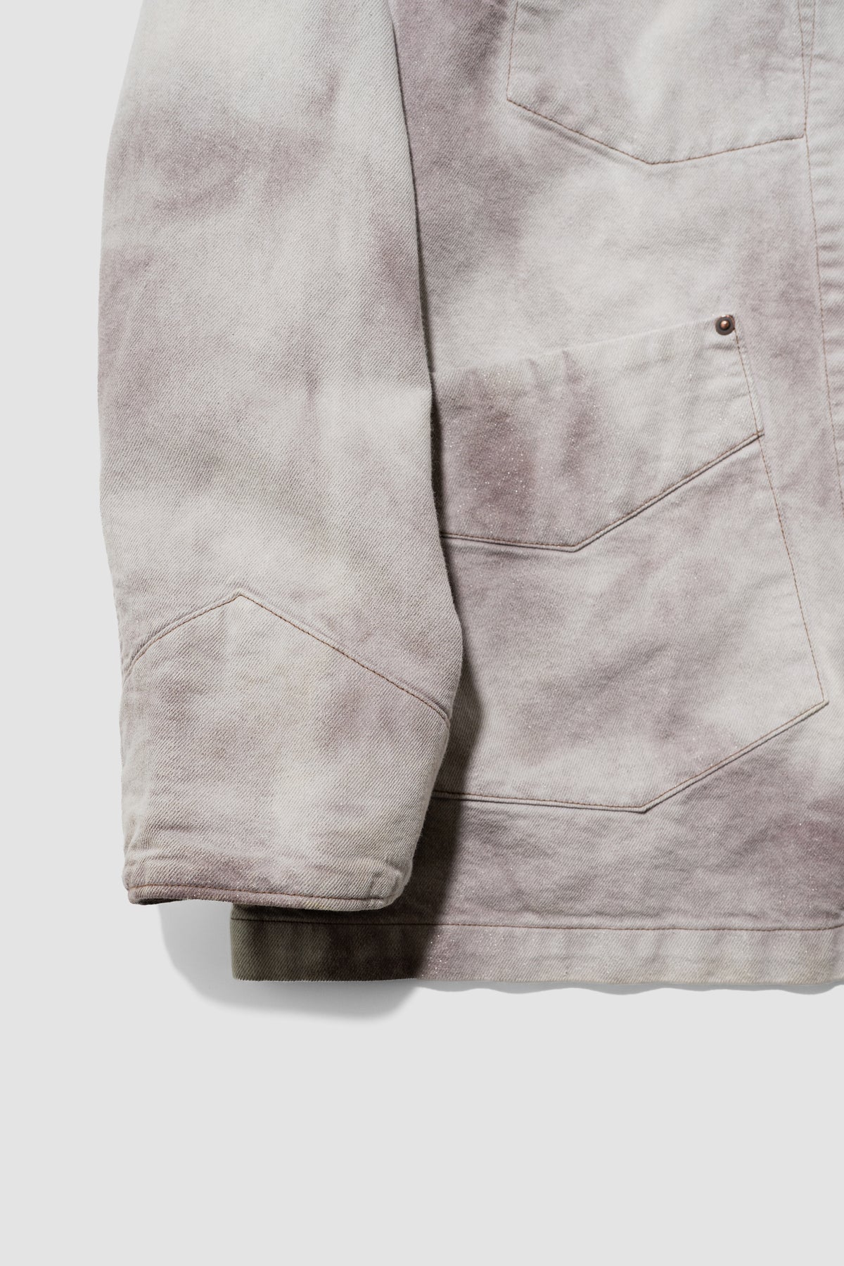 ANTHEM A/ HAND VINTAGE DYED SPARKLE DENIM JACKET "FOG PURPLE"