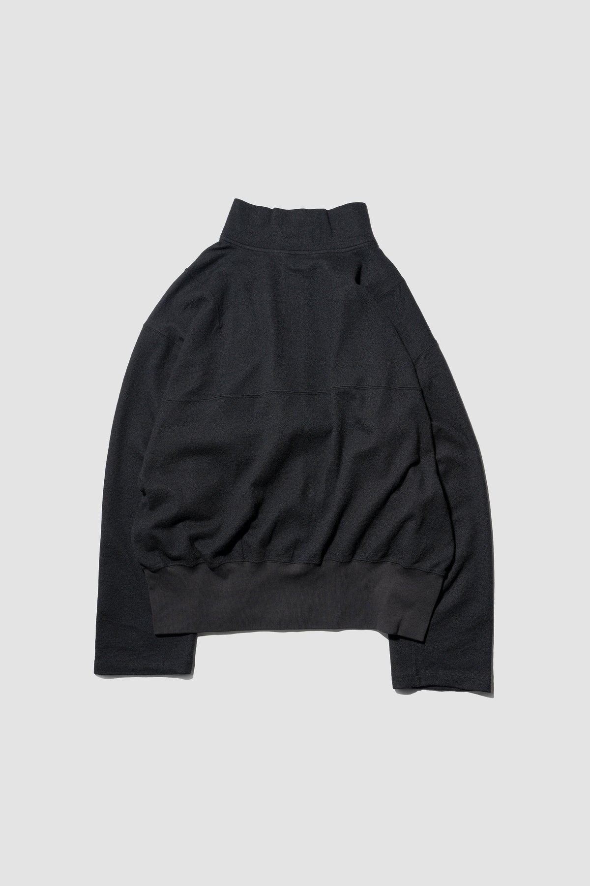 ANCELLM / SHRINK WOOL ZIP UP STAND BLOUSON "BLACK"