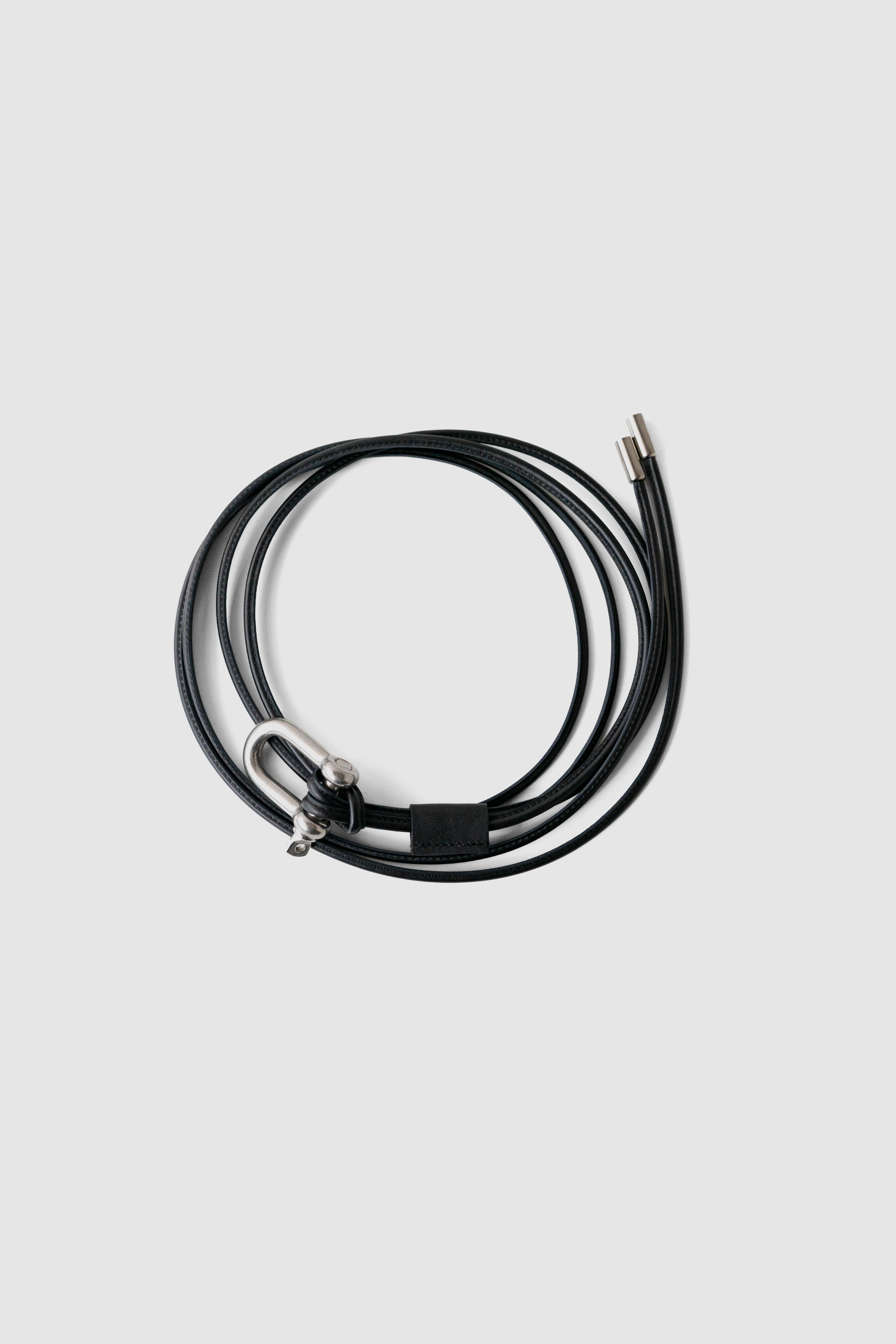 小物 ANCELLM LEATHER ROPE BELT (BLACK) ANCELLM(アンセルム) / LEATHER ROPE BELT 