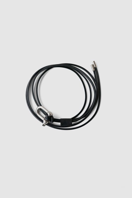 ANCELLM / LEATHER ROPE BELT "BLACK"