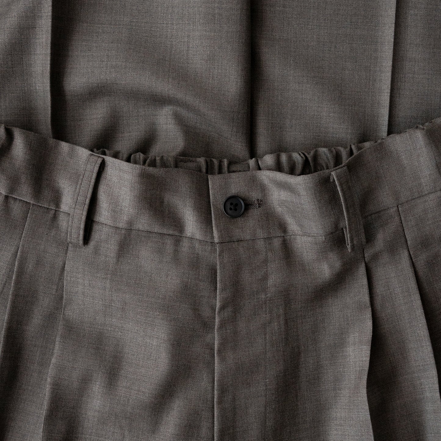 ssstein/ EXTRA FINE WOOL EASY LONG WIDE TROUSERS "GREIGE"