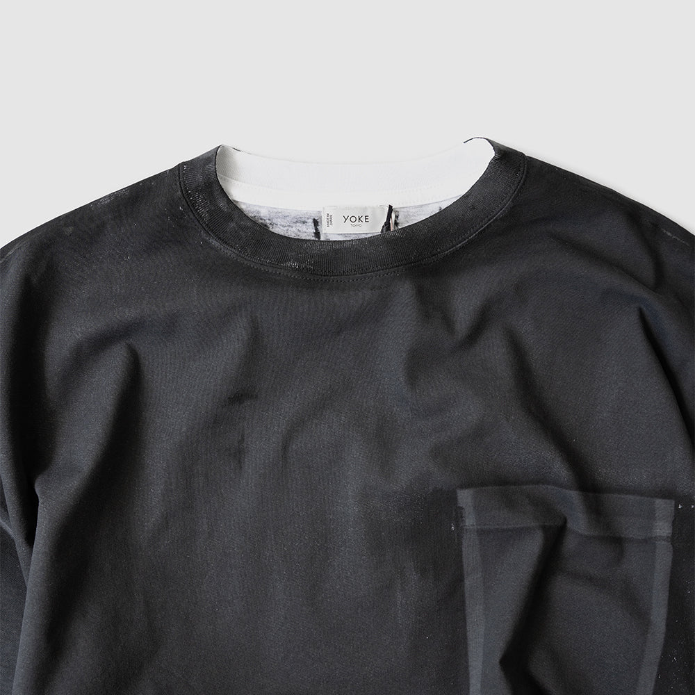 YOKE/ All-over Pigment Printed T-shirt "BLACK"