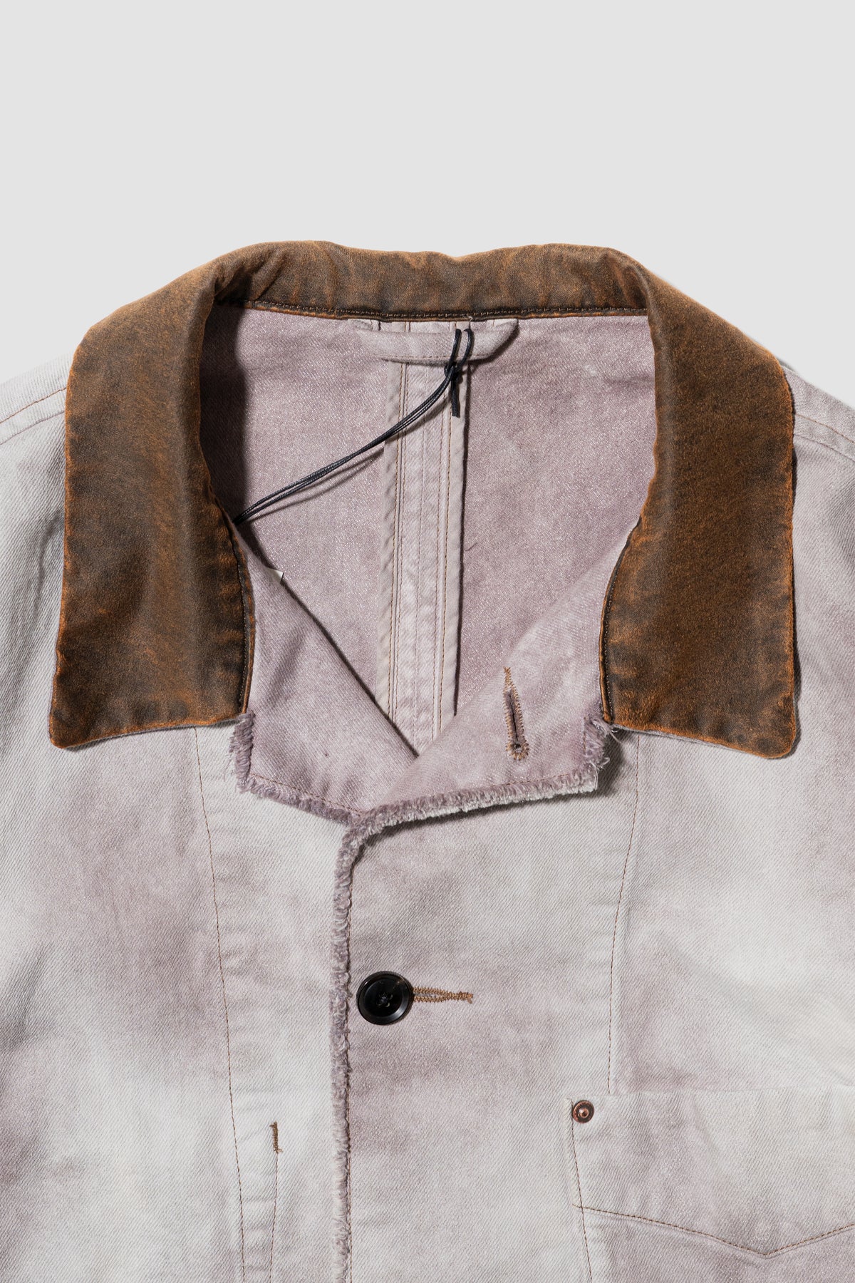 ANTHEM A/ HAND VINTAGE DYED SPARKLE DENIM JACKET "FOG PURPLE"