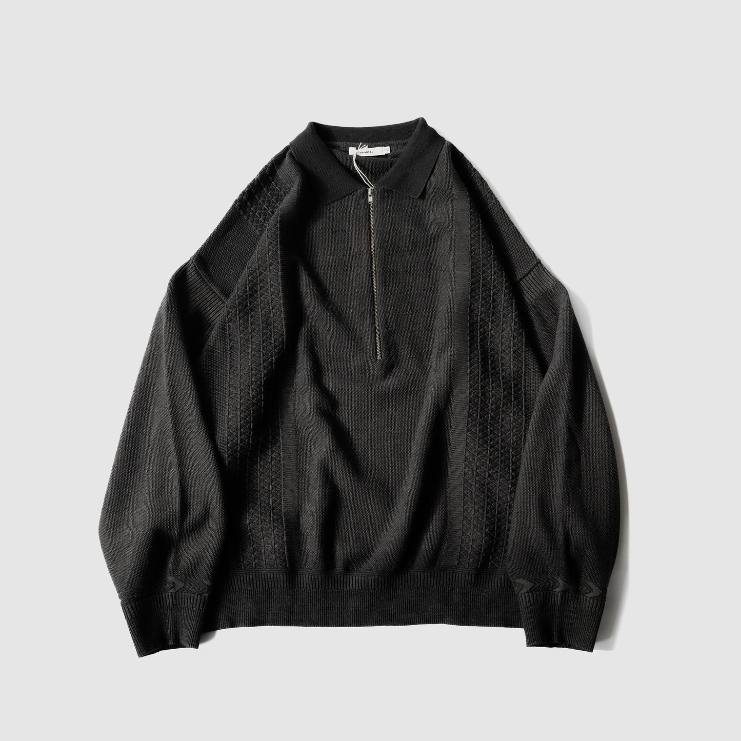 YASHIKI / Kanto Zip Polo "BLACK"