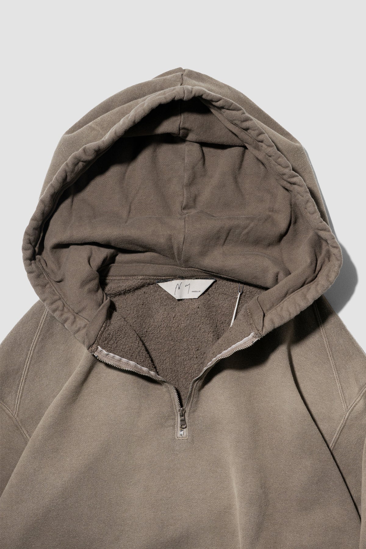 ANCELLM / FLEECE-LINED SWEAT HOODIE "P.BEIGE"