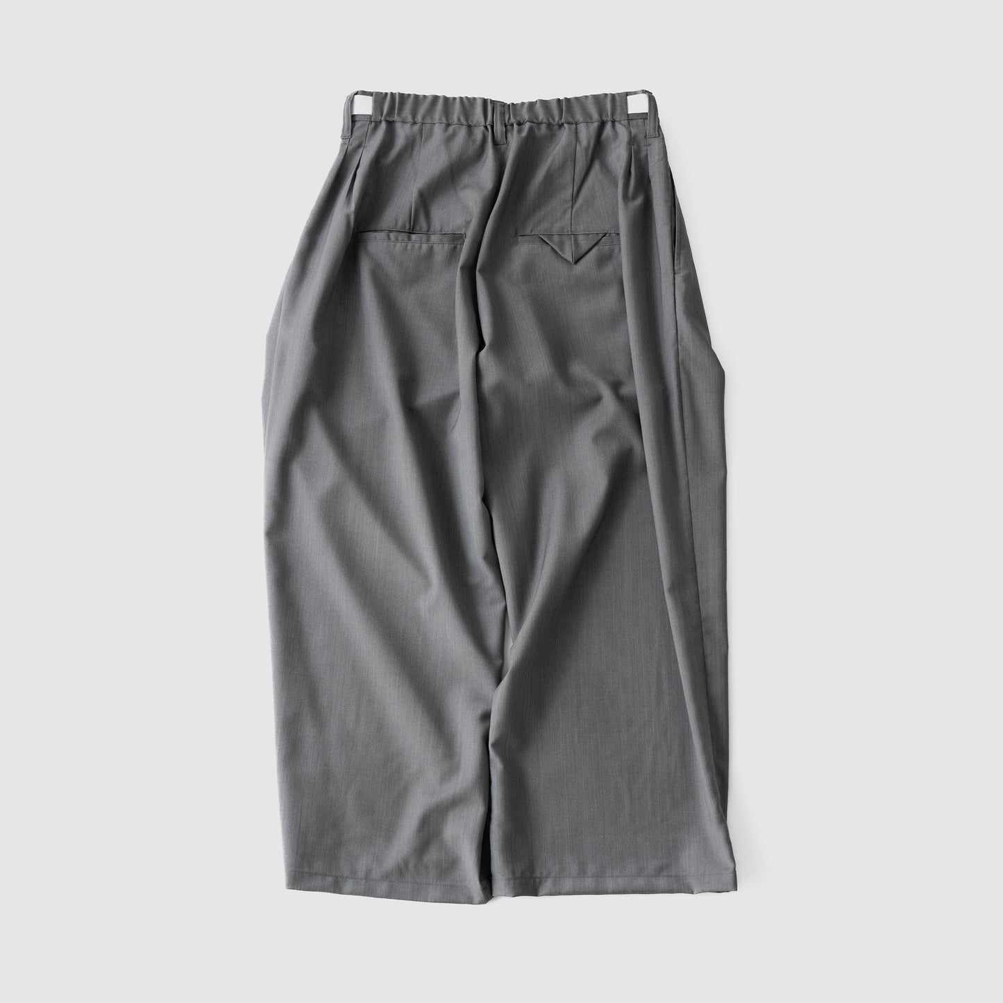 ANCELLM / BELTED WOOL SLACKS "GRAY"