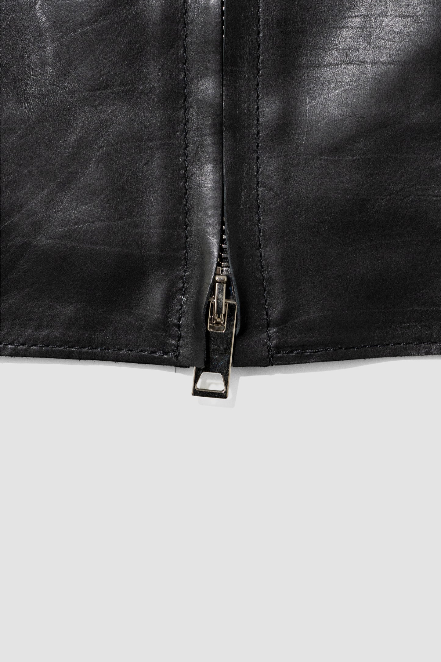 YOKE/ Calf Nappa Leather Minimal Blouson "BLACK"