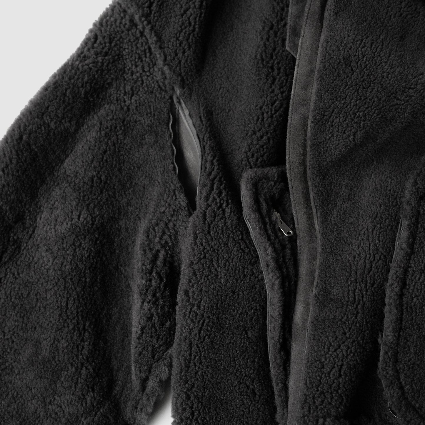 YOKE/ REVERSIBLE MOUTON RANCH COAT "CHARCOAL"
