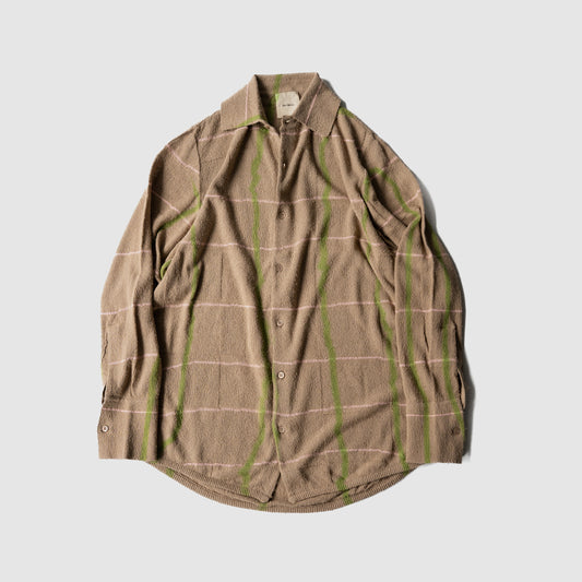 Kota Gushiken/ Chusen Dyeing Plaid Shirt "Beige"