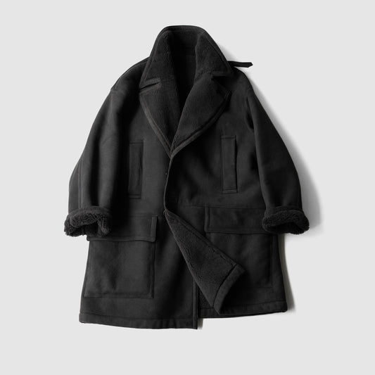 YOKE/ REVERSIBLE MOUTON RANCH COAT "CHARCOAL"