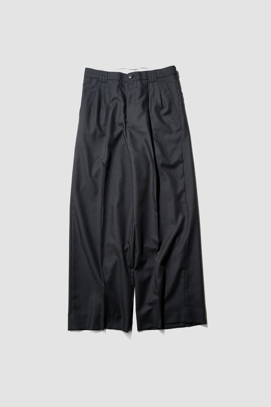 YOKE/ 3pleated Wide-leg Trousers "Black"