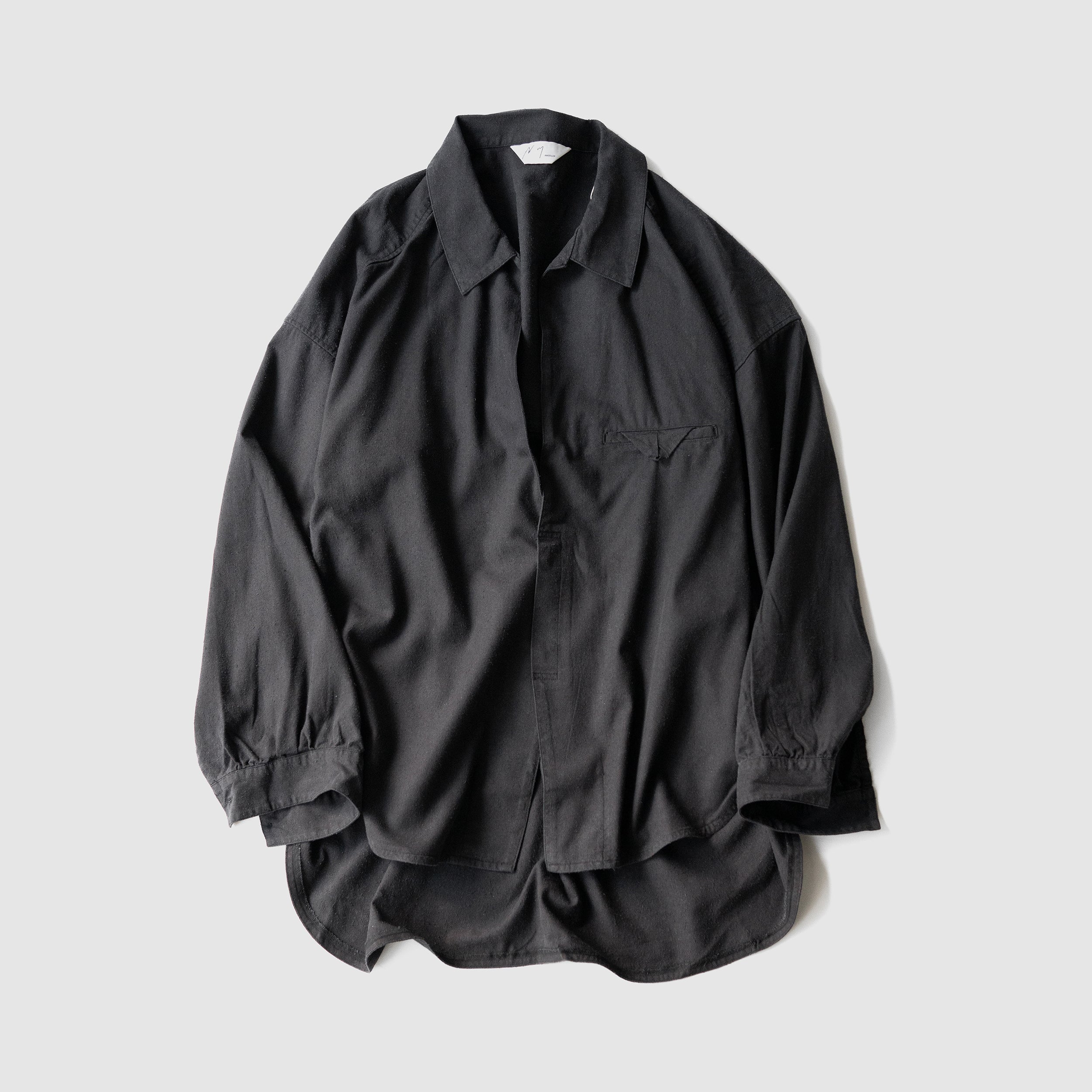 く*ん様 2025 ancellm black shirt サイズ2 ANCELLM / SILK NEP LONG SHIRT 