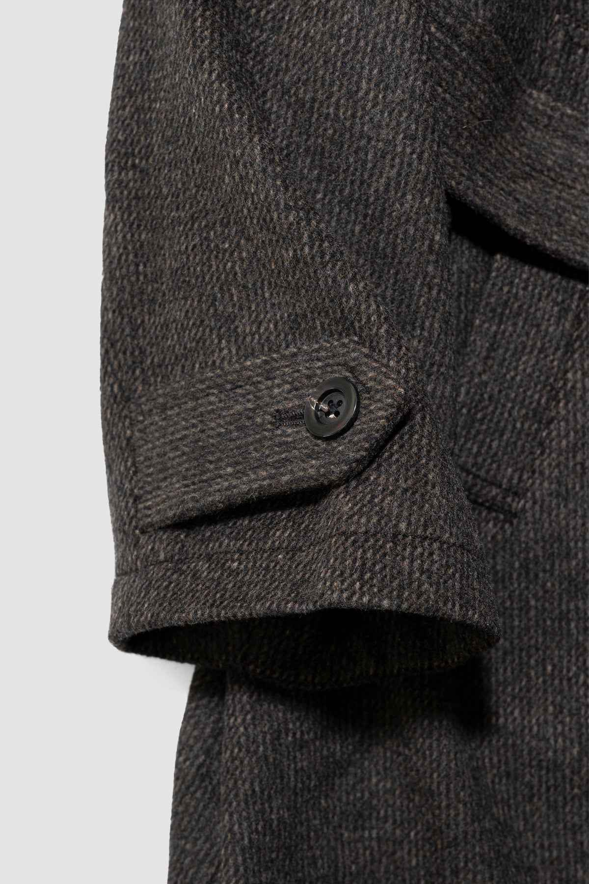 ANCELLM / WOOL BLANKET BALMACAAN COAT "D.BROWN"