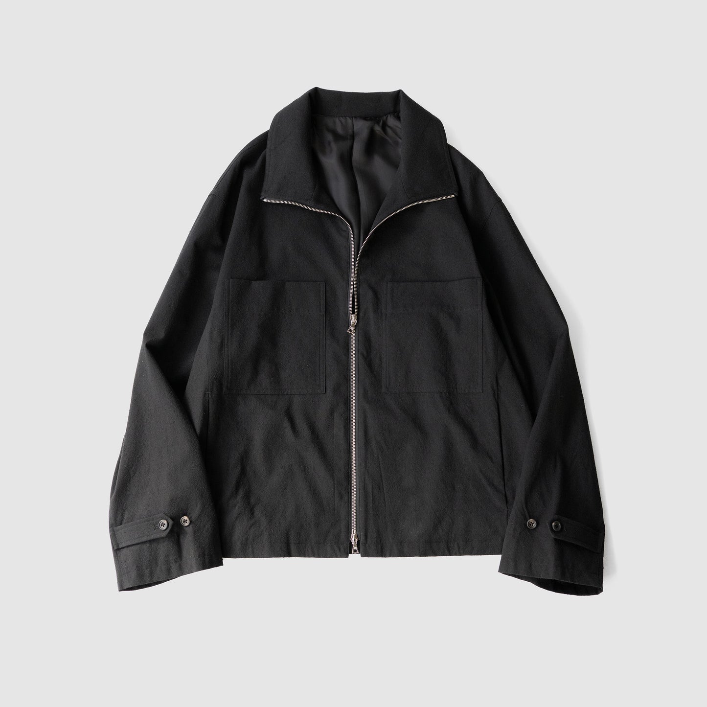 ssstein/ SILK NEP CLOTH DRIZZLER JACKET "BLACK"