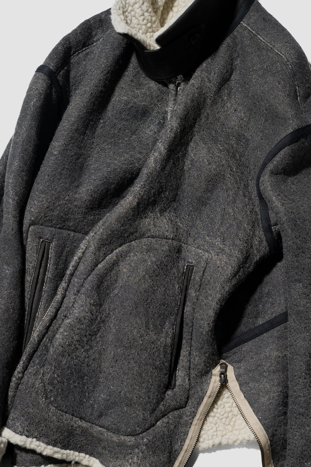 ANTHEM A/ CRACK WOOL BOA BOMBER JACKET "Carbon"
