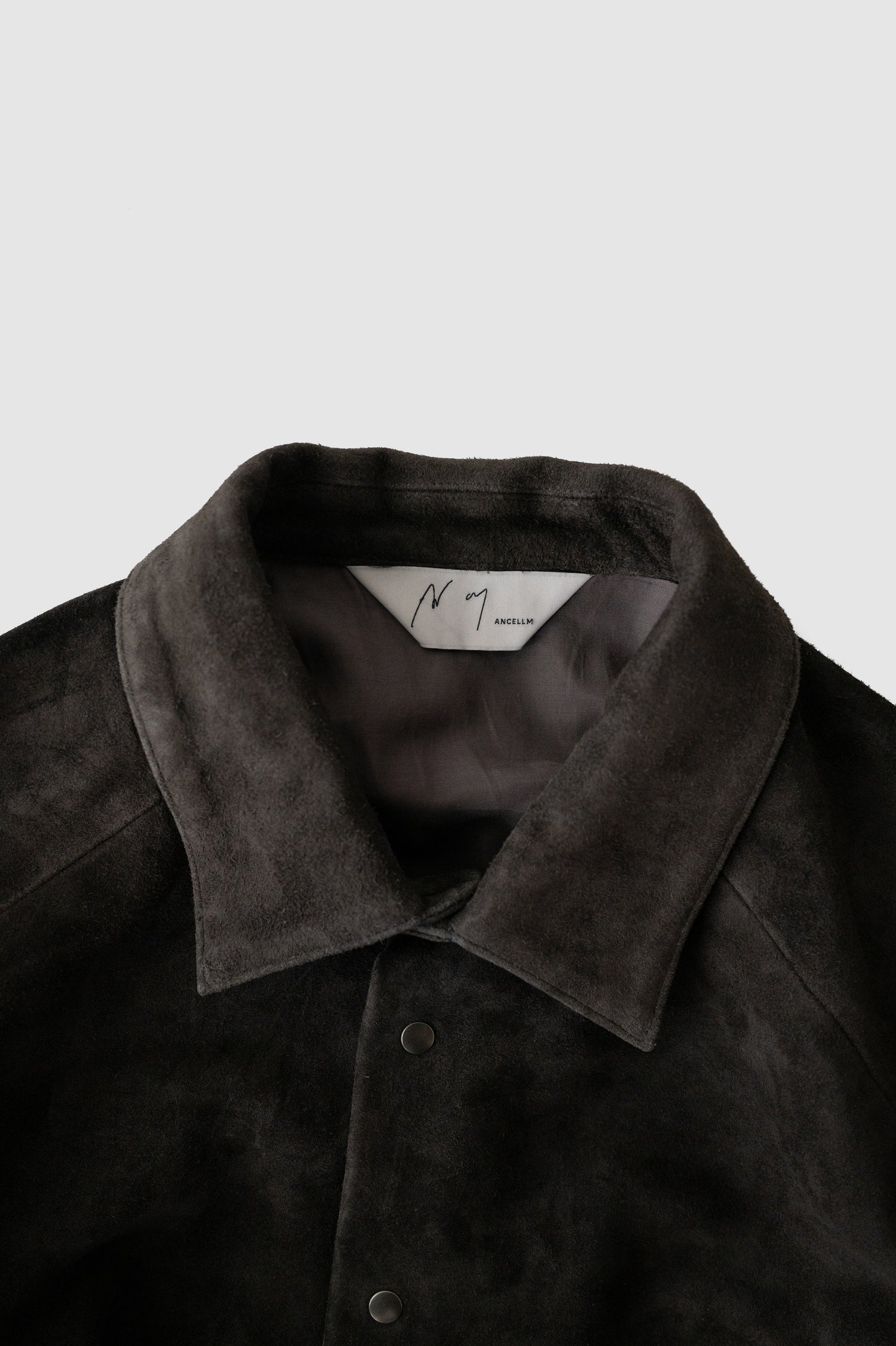 ANCELLM / GEEP LEATHER OVER SHIRT "BLACK"