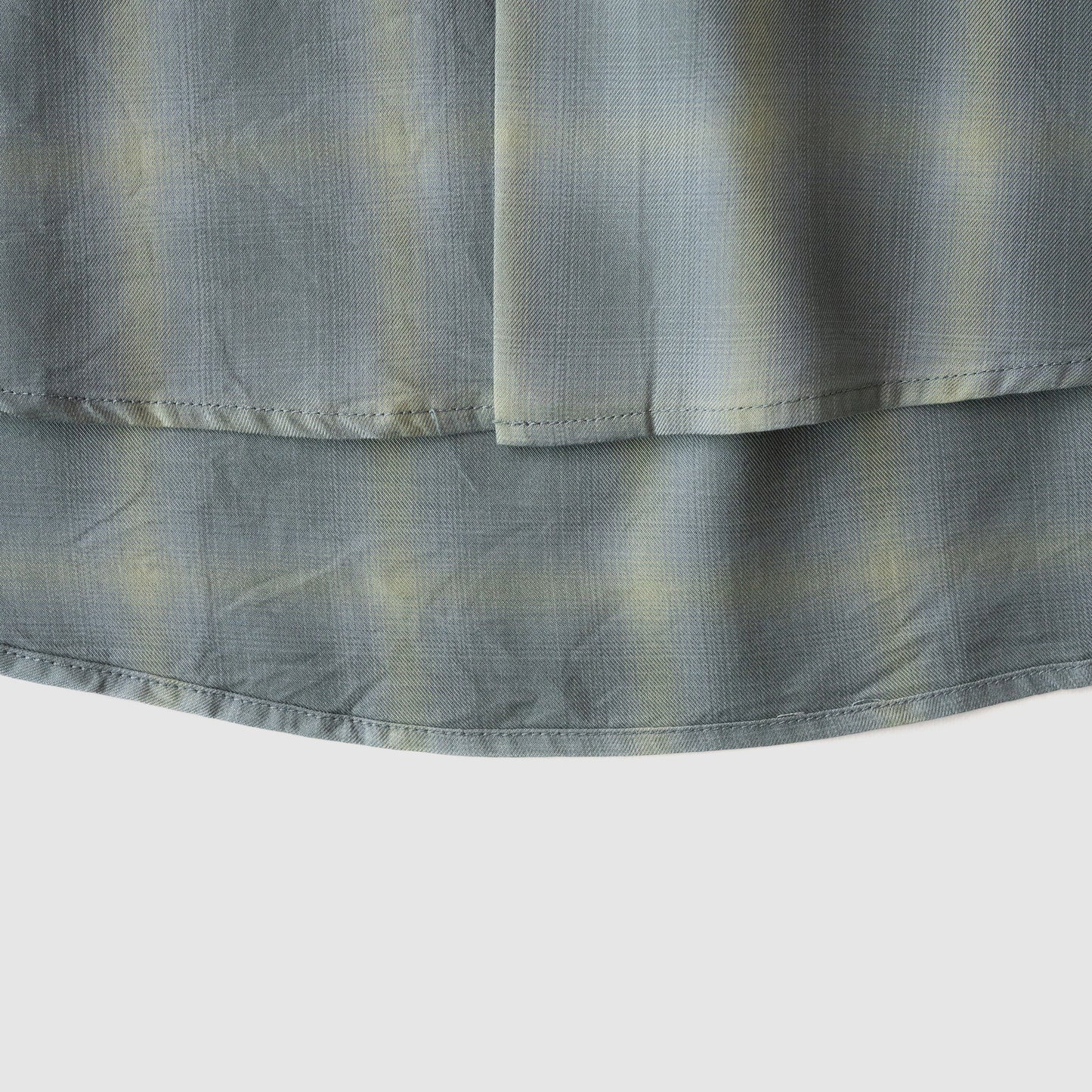 YOKE/ OMBRE PLAID REGULAR COLLAR SHIRT "MIST GREEN"