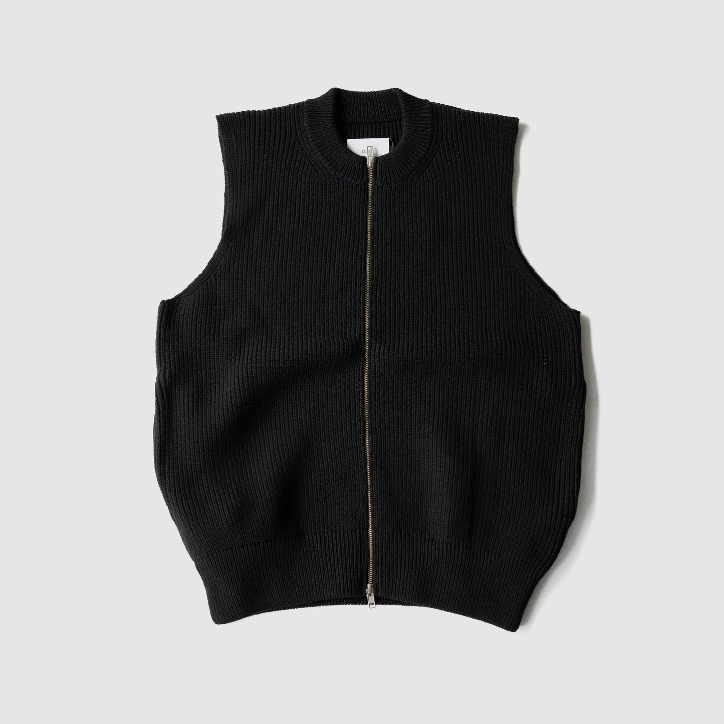 ssstein/ OVERSIZED DRIVERS KNIT ZIP VEST "BLACK"