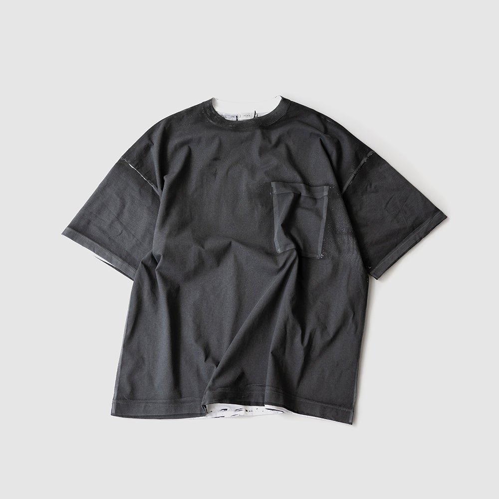 YOKE/ All-over Pigment Printed T-shirt "BLACK"