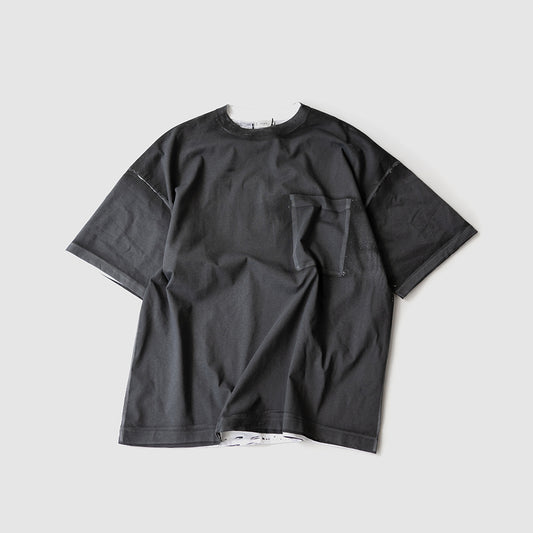 YOKE/ All-over Pigment Printed T-shirt "BLACK"