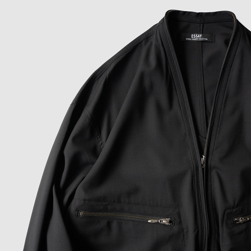 ESSAY/ WOOL ZIP JACKET "BLACK"