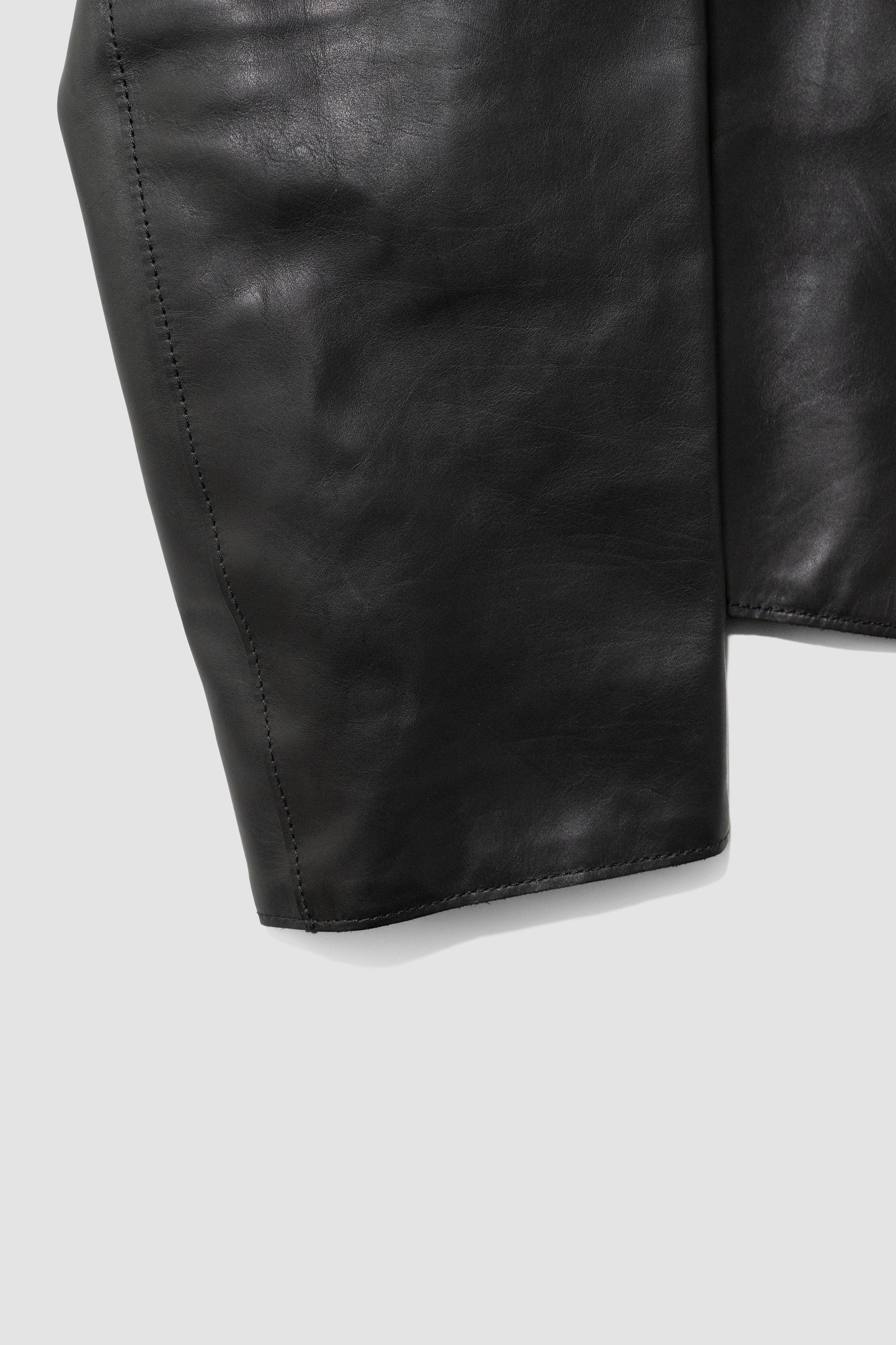 YOKE/ Calf Nappa Leather Minimal Blouson "BLACK"