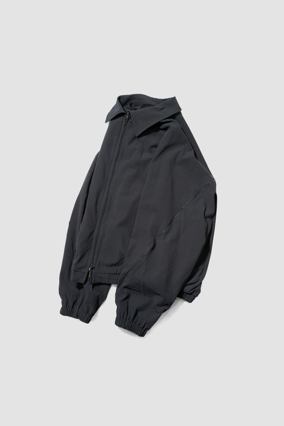 Antwort / LEATHER PIPED COTTON GABARDINE JACKET "BLACK"