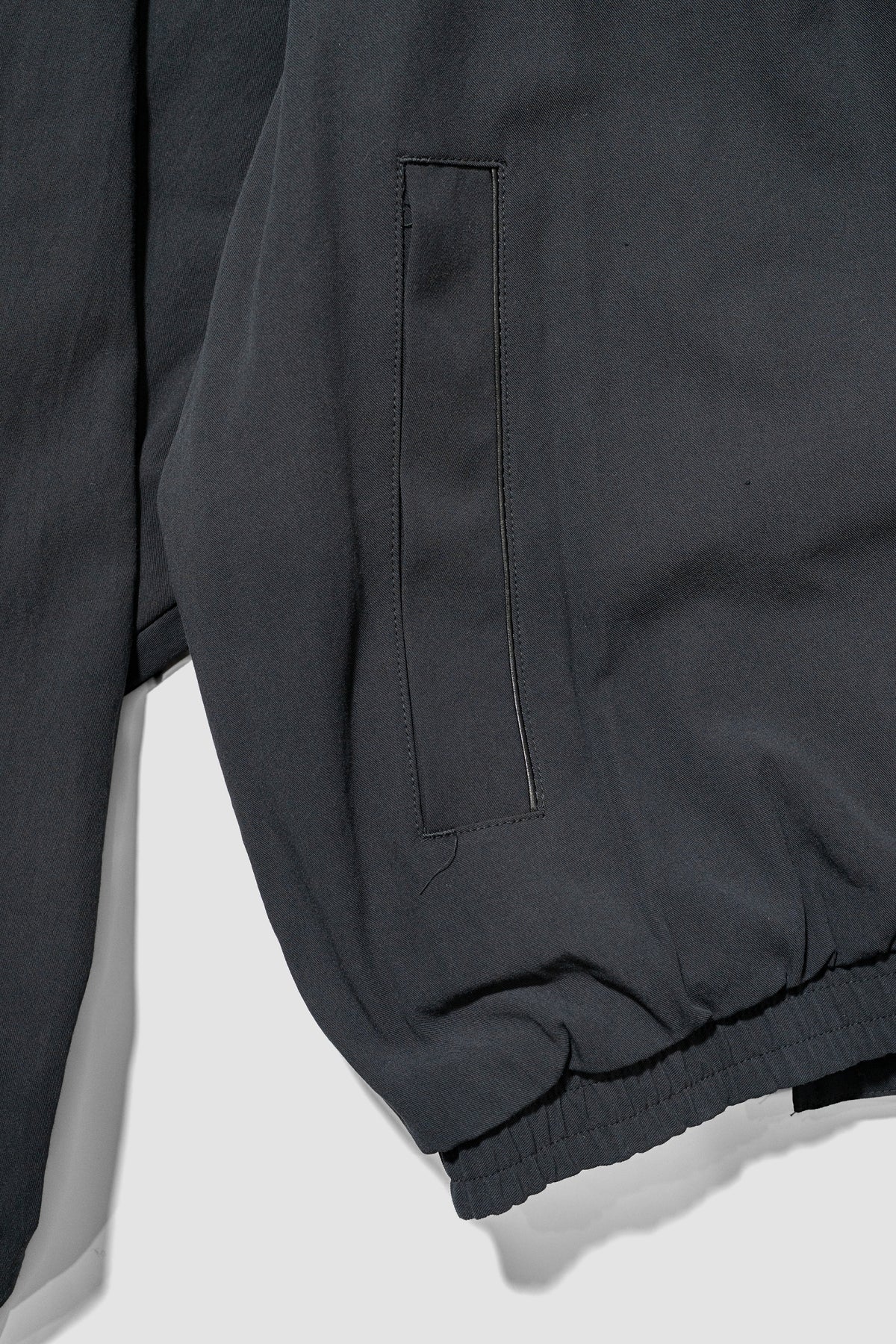Antwort / LEATHER PIPED COTTON GABARDINE JACKET "BLACK"