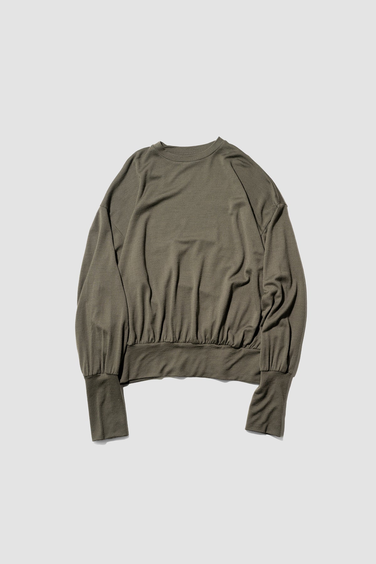 barbell object / wool bo top "khaki"