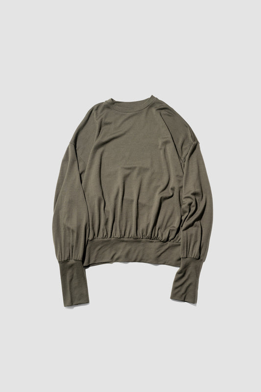 barbell object / wool bo top "khaki"
