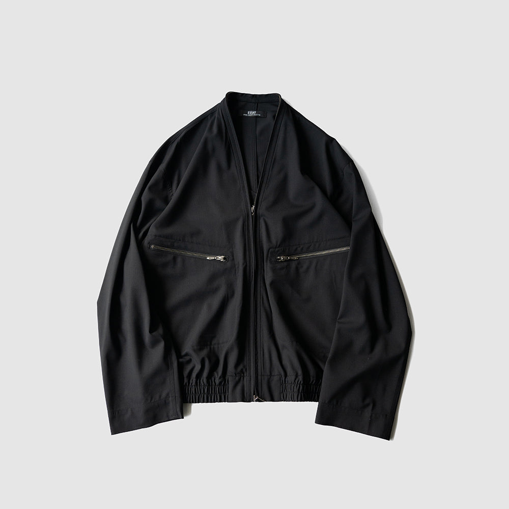 ESSAY/ WOOL ZIP JACKET "BLACK"
