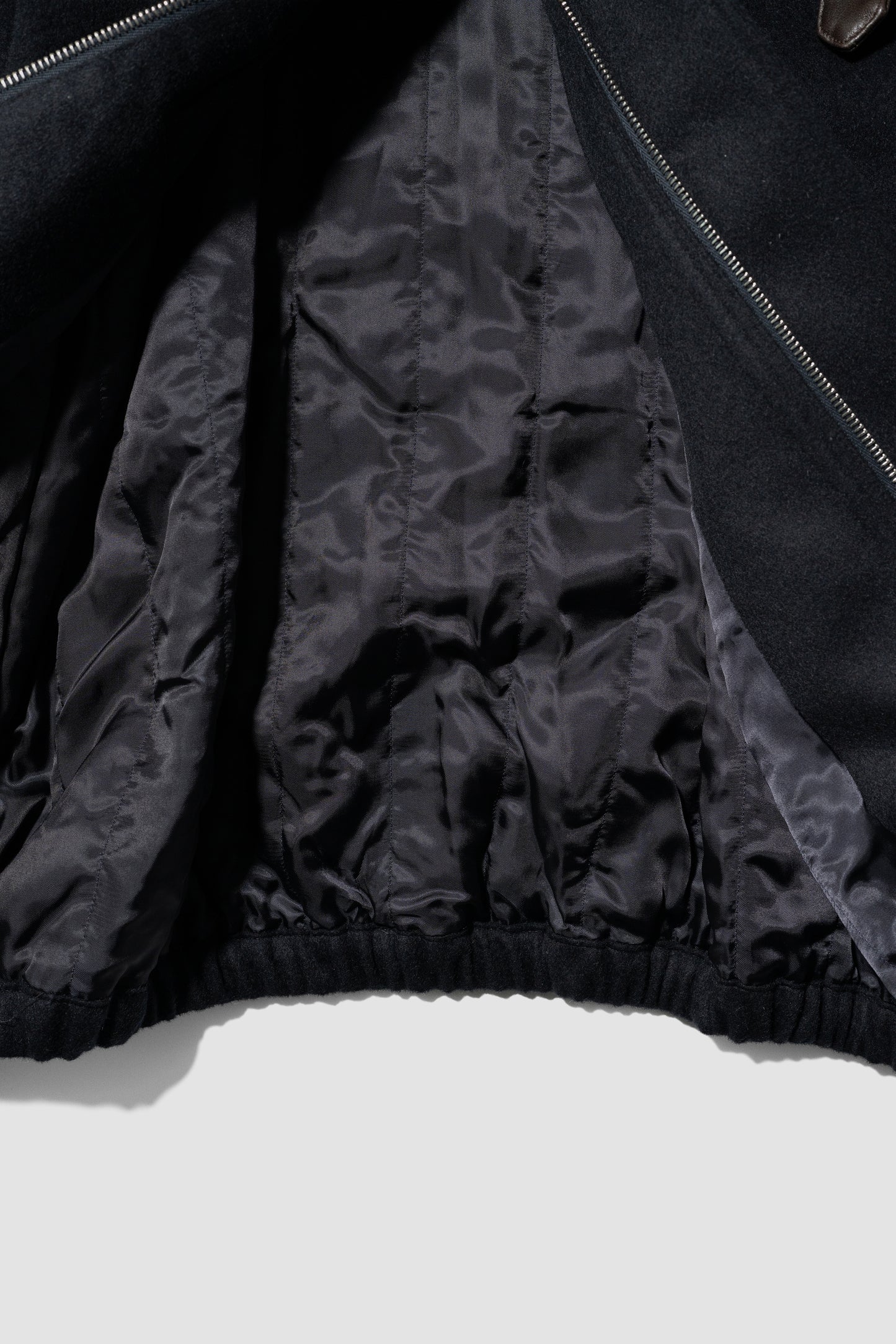ssstein/ MOUTON COLLAR WOOL CASHMERE PADDED JACKET "DARK NAVY"