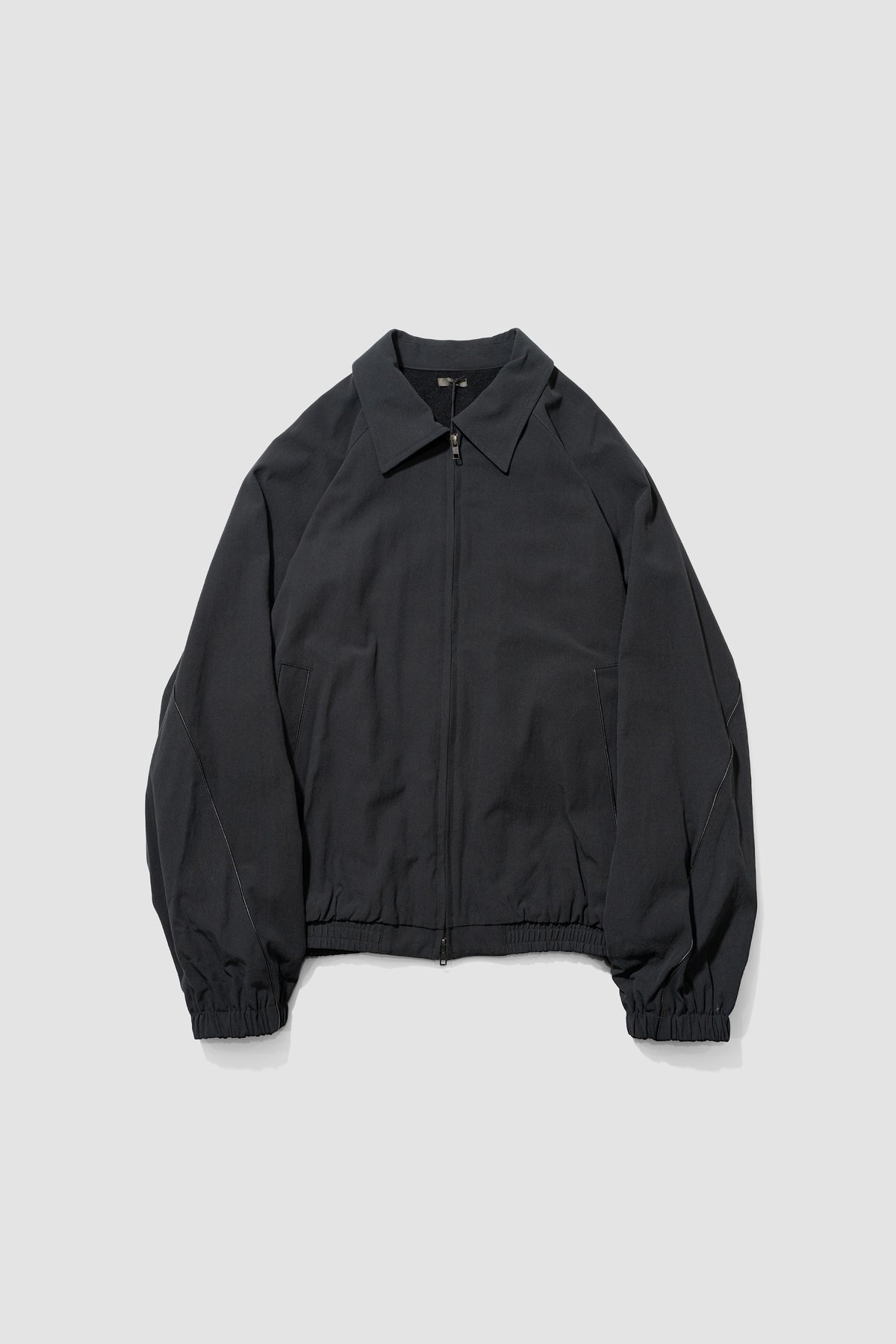 Antwort / LEATHER PIPED COTTON GABARDINE JACKET "BLACK"