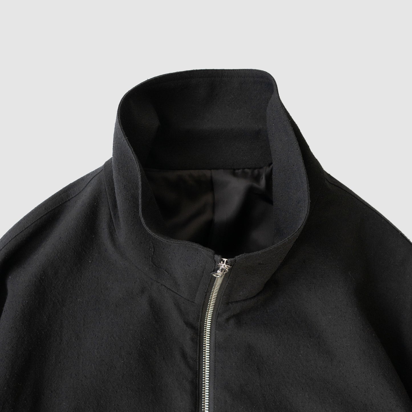 ssstein/ SILK NEP CLOTH DRIZZLER JACKET "BLACK"