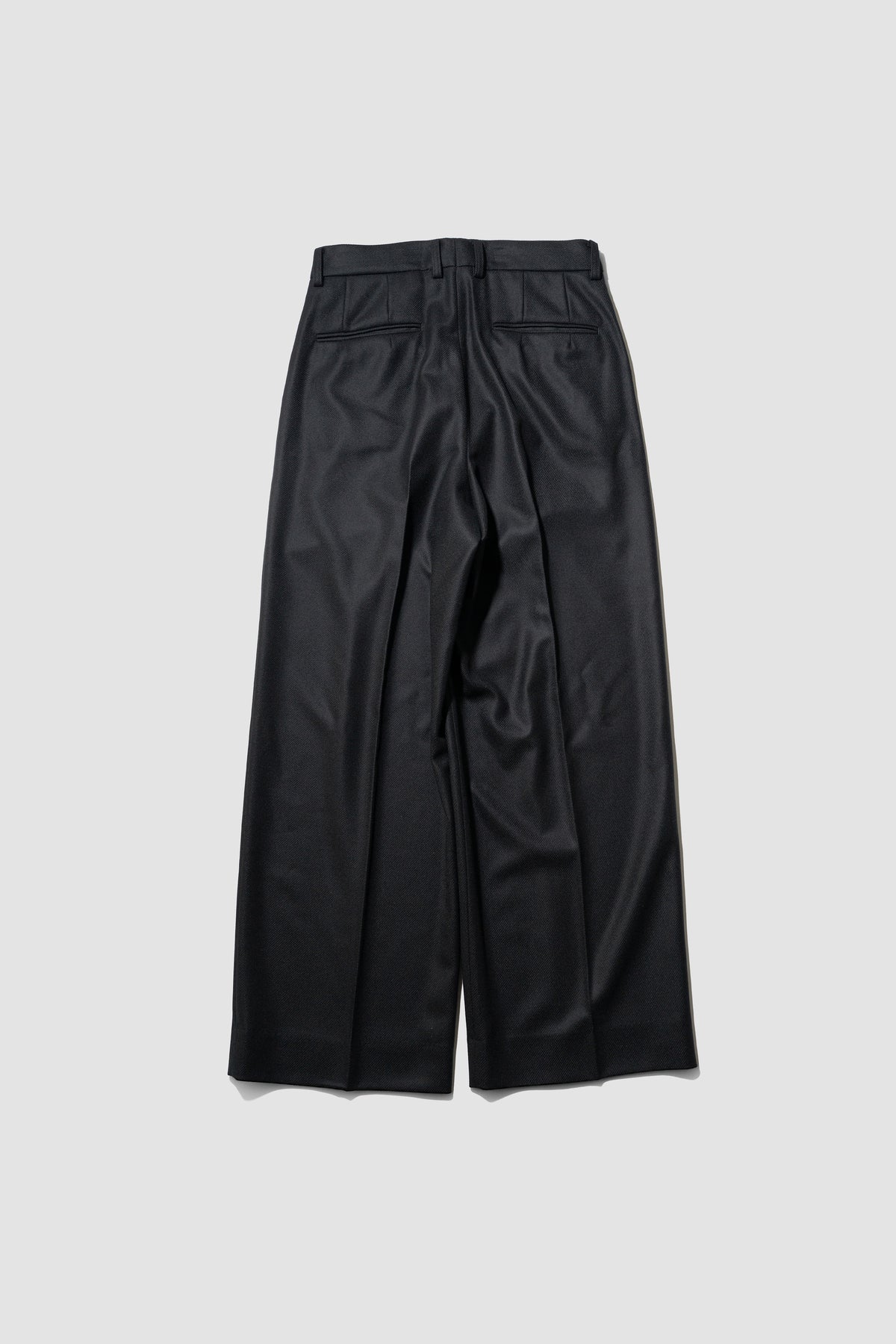 ssstein/ COMPRESSED FLANNEL LONG WIDE TROUSERS "BLACK"