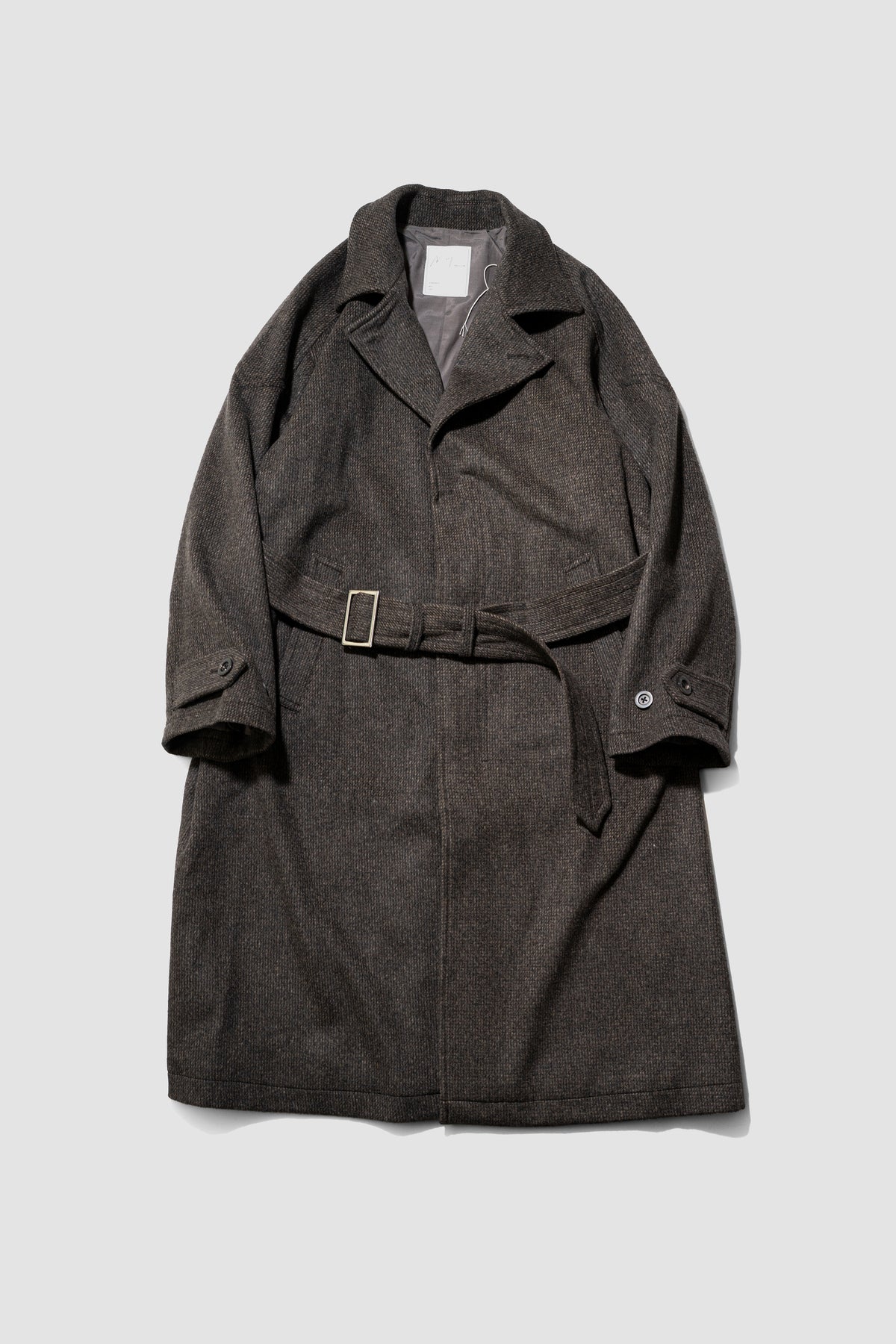 ANCELLM / WOOL BLANKET BALMACAAN COAT "D.BROWN"