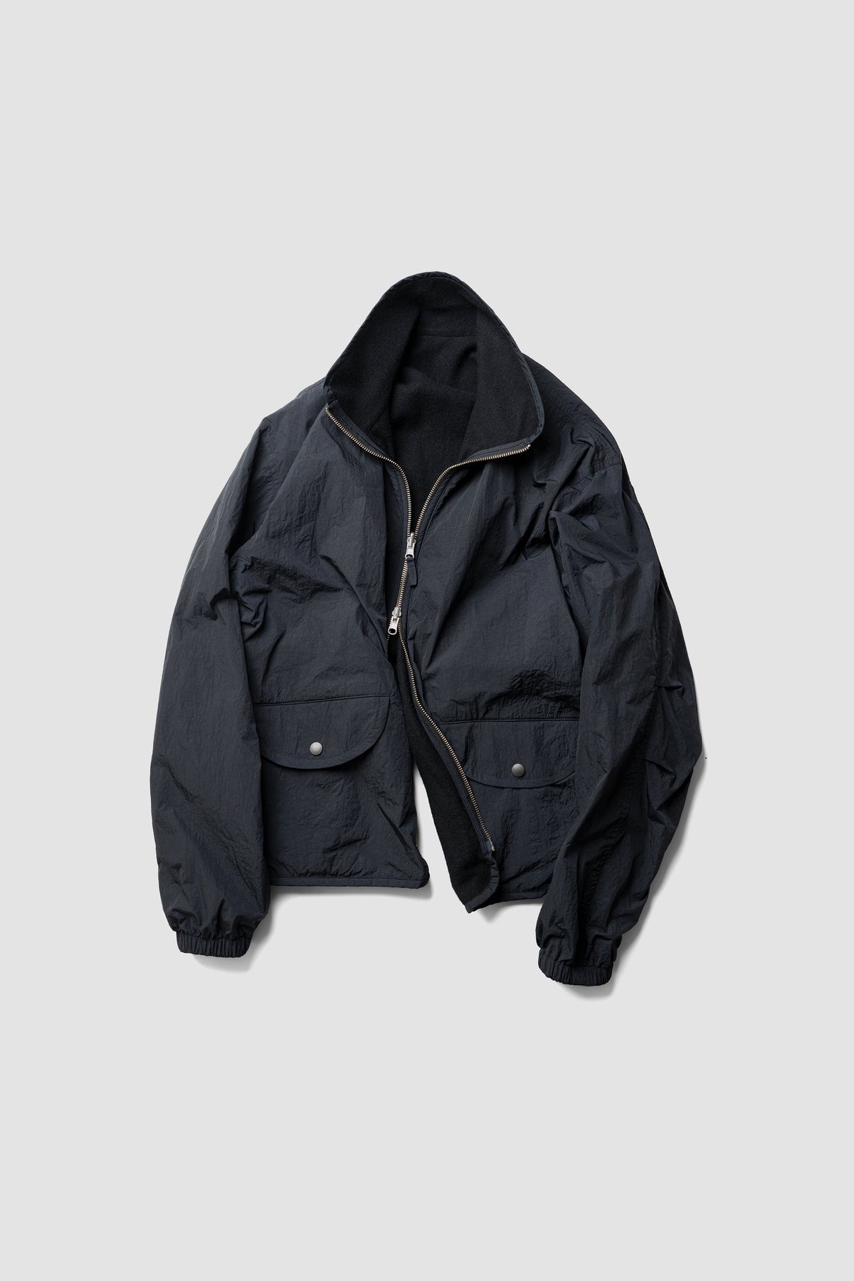 YOKE/ Wool Cashmere Fleece Reversible Blouson "Black"