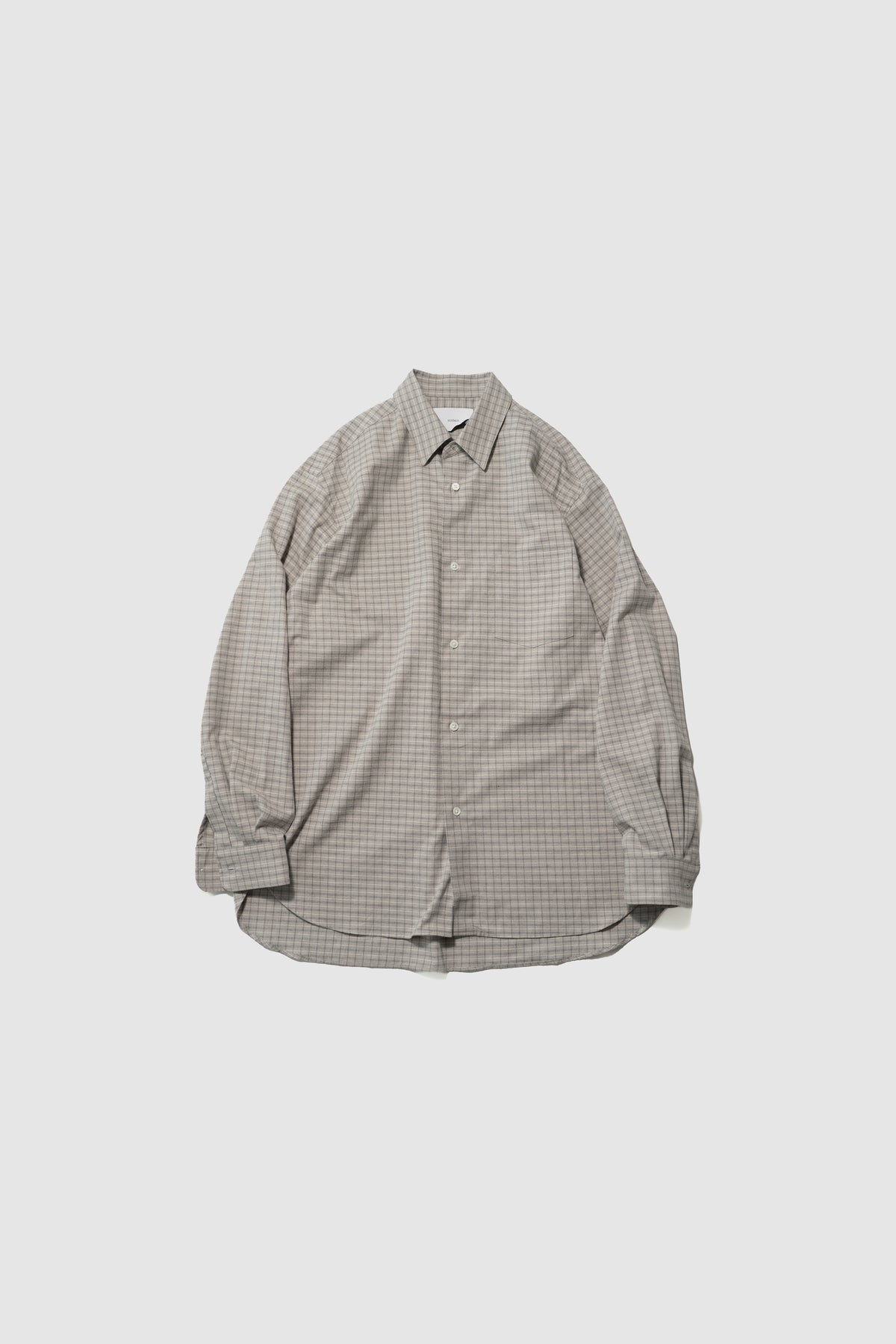 ssstein/ COTTON LLAMA OVERSIZED REGULAR COLLAR SHIRT "GRAPH CHECK"