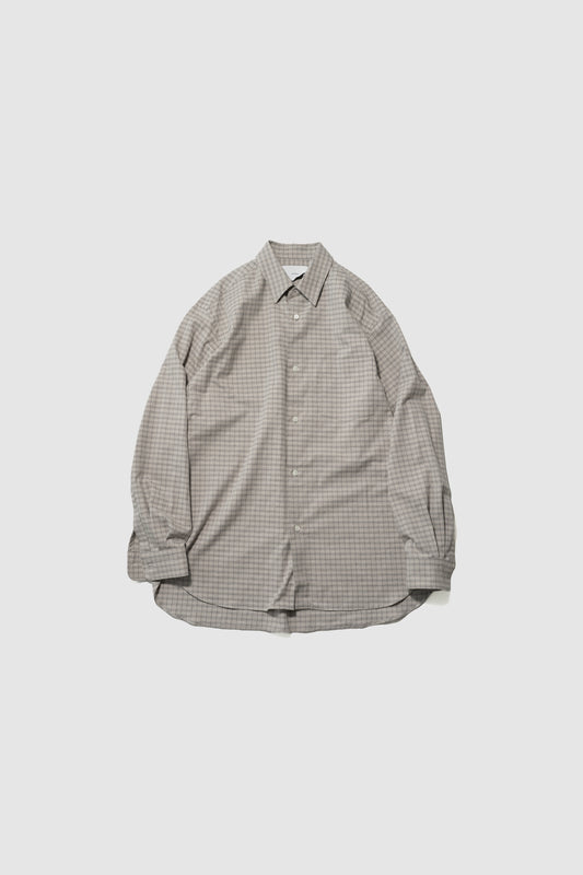 ssstein/ COTTON LLAMA OVERSIZED REGULAR COLLAR SHIRT "GRAPH CHECK"